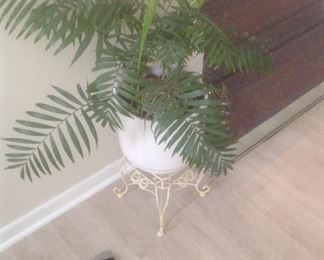 10" metal plant stand  with planted palm..$35
