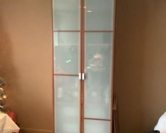Large frosted glass cabinet with shelving..presale 175