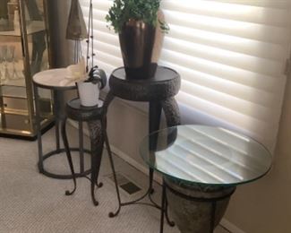 Variety of small side tables or plant stands
