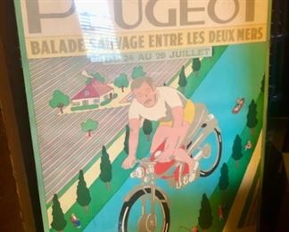Vintage Peugeot bicycle poster 