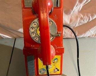 Vintage Mickey Mouse Toy Pay Phone