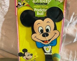 Mickey Mouse Figural Paddle Ball in Original Package