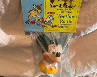 Mickey Mouse Figural Teether Rattler in Original Packaging