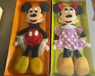 Mickey and Minnie Mouse Rag Dolls in Original Package
