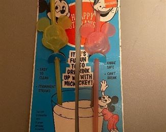 Mickey Mouse Straw Set on Card