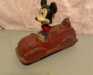 Sun Rubber Mickey Mouse Fire Truck with Replaced Head
