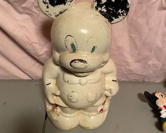 1930's Turnabout Mickey and Minnie Mouse Cookie Jar