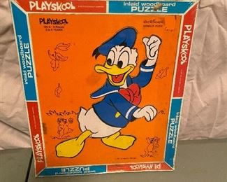 Vintage Playskool Donald Duck Wooden Puzzle