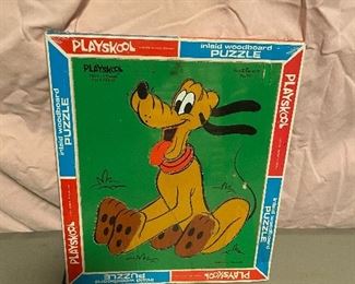 Vintage Playskool Wooden Pluto Puzzle