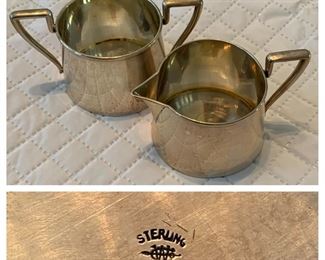 Sterling Webster Company Creamer and Sugar 