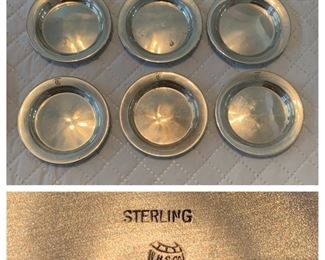 W.H.S. Co. Sterling Monogramed Coasters