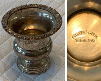 Columbia Sterling Silver Small Vase/Toothpick Holder