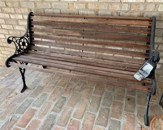 Metal and Wooden Bench