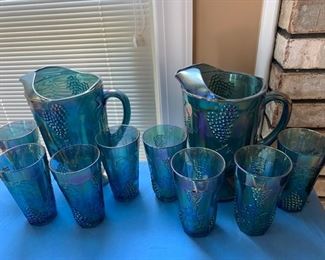 Vintage Grape Pitcher and Tumbler Sets