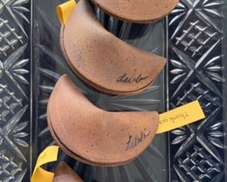 Signed Pottery Fortune Cookies