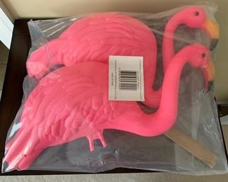 Plastic Flamingos Yard Decor