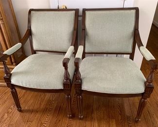 Carved Pair of Arm Chairs