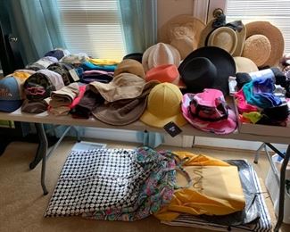 Assorted Hats, Socks and Garment Bags