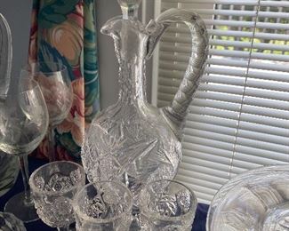 Cut Glass Decanter Set