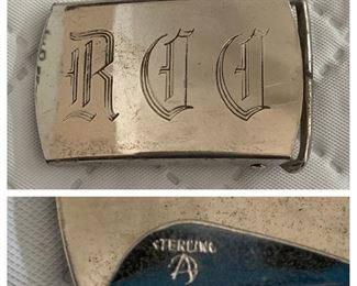 Sterling Monogramed Belt Buckle