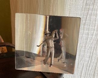 Acrylic Figural Golfer Paperweight 