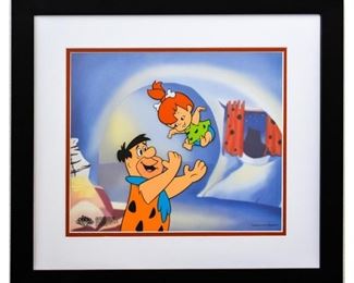 Hanna Barbera "Fred Tossing Pebbles" Sericel 