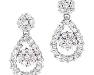 2.01ct Diamond Earrings 14K White Gold