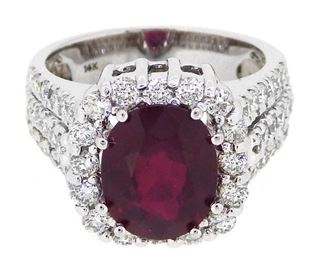 4.95ct Ruby & 1.40ct Diamond Ring