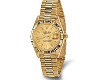 Rolex Ladys Yellow Gold Presidential with Champagne Dial with Gold index hour markers