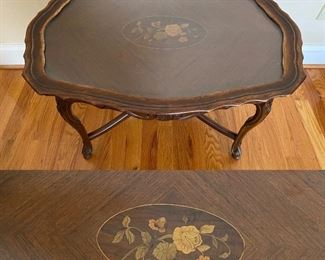 Inlaid Removable Glass Tray Tea Table
