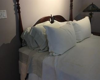 Colonial headboard with sturdy metal frame.  $50                Mattress is from JoAnn's Back  store, excellent clean condition and is free.