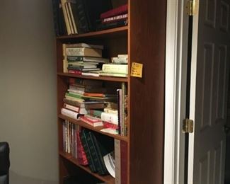 6'teak bookcase with adjustable shelves (middle shelf is fixed for stability) $50
