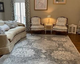 Sherrill Bergere Chairs and Pottery Barn Rug