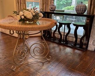 Century Seagrass Tray Table