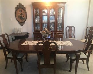7 pc Dining Table and China Cabinet 