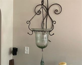 Wrought Iron and Glass Candle holder