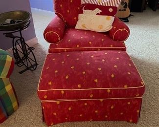 Upholstered Chair & Ottoman