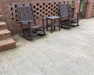 Polywood outdoor Rocking chairs (4) and tables (2)