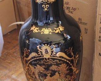 #8 $80.00  Black gold vases 24” X 7” 