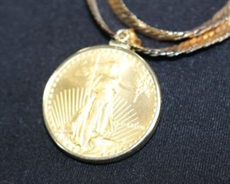 The gold coin necklace
