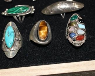 Navajo sterling art rings