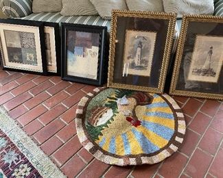 SEVERAL PICTURES; ROOSTER RUG