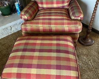 LIVING ROOM CHAIR W/MATCHING OTTOMAN