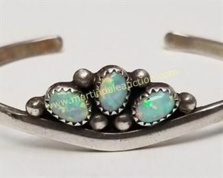 sterling silver opal bracelet