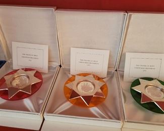 Vintage Franklin Mint Sterling Silver Christmas Ornaments 