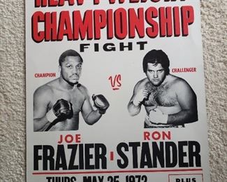 Vintage Frazer vs Stander fight poster 1972