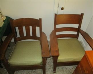 Pair of arts and crafts rocking chair, mission style, excellent condition