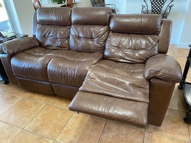 Leather recliner sofa