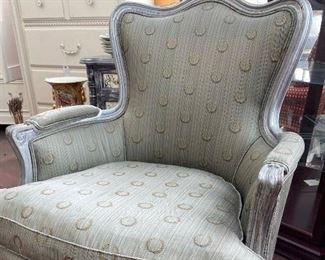 Beautiful Silk Bergere Armchair, $250; beautiful condition