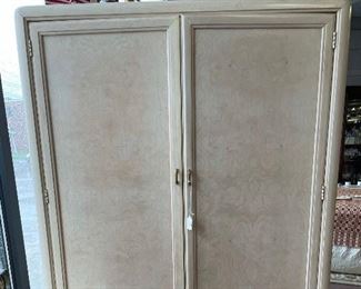 Reduced! Now $650. Hollywood Blonde Armoire, 64" high x 39" high x 19" deep
